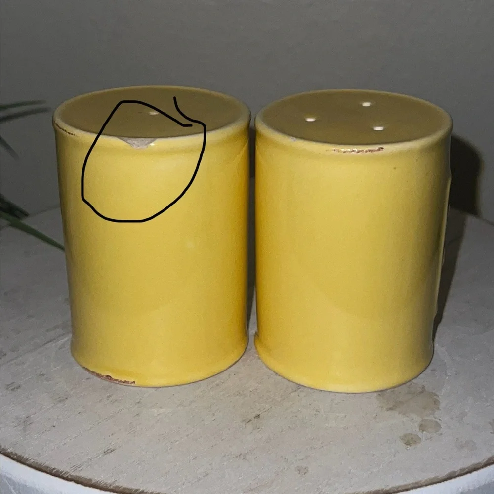 Vintage Yellow Made in Italy Ceramic Salt and Pepper Shaker Set